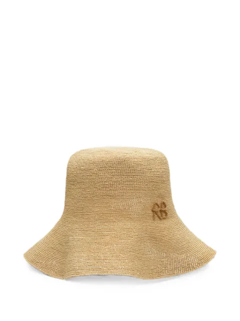Ruslan Baginskiy monogram-embellished straw bucket hat Neutrals MONOGRAMEMBELLISHEDBUCKETHATRUSLANBAGINSKIY2022SS048