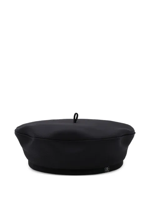 Ruslan Baginskiy monogram-embellished beret Black CRYSTALEMBELLISHEDBLACKCOTTONBERET