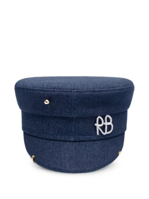 Ruslan Baginskiy Baker Boy pierced cap Blue PIERCEDCOTTONBAKERBOYCAPDARKDENIMBLUENEW