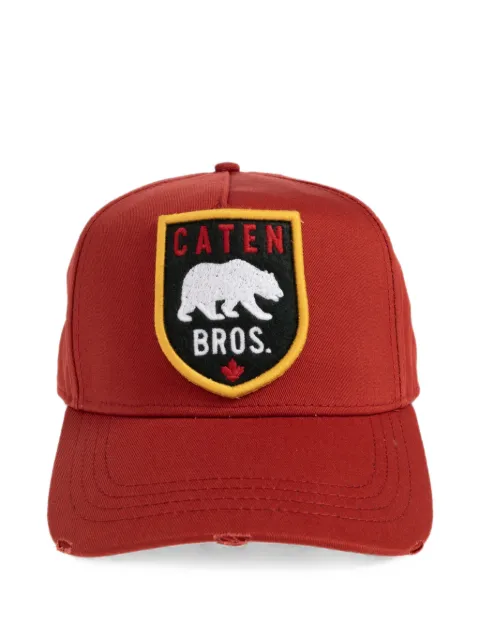 DSQUARED2 logo-patch distressed baseball cap Red BCM036905C00001