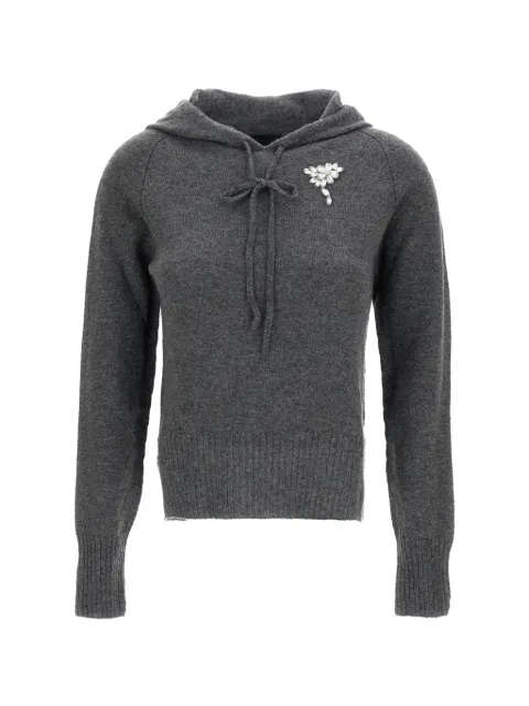 Simone Rocha embellished cashmere hoodie Grey COMK8B06