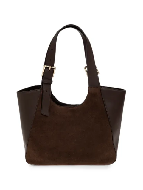 Furla suede-panel leather shoulder bag Brown WB02099BX4018