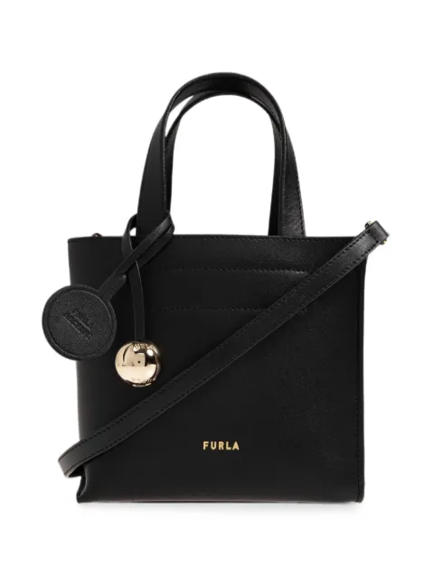 Furla mini Divide logo-lettering leather tote bag Black WB02124BX3104