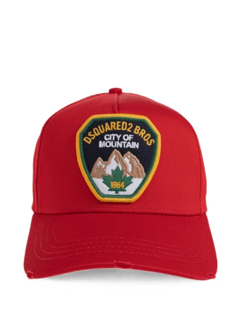 DSQUARED2 logo-patch distressed baseball cap Red BCM102005C00001