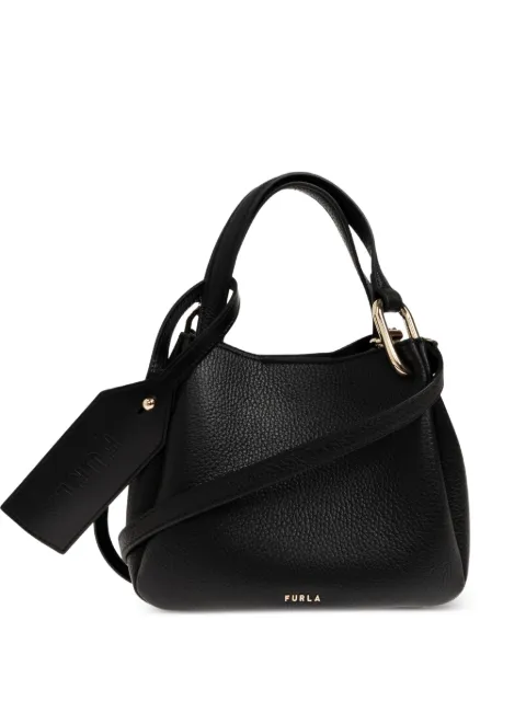 Furla mini Nuvola grained leather tote bag Black WE00907HSF000