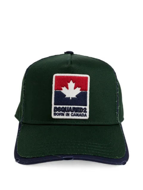 DSQUARED2 logo-patch distressed baseball cap Green BCM101605C00001