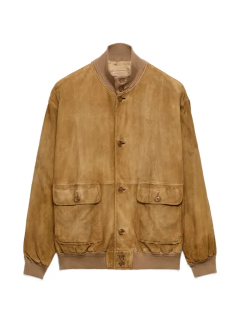 Prada suede blouson jacket Neutrals UPW620SOOO180Y