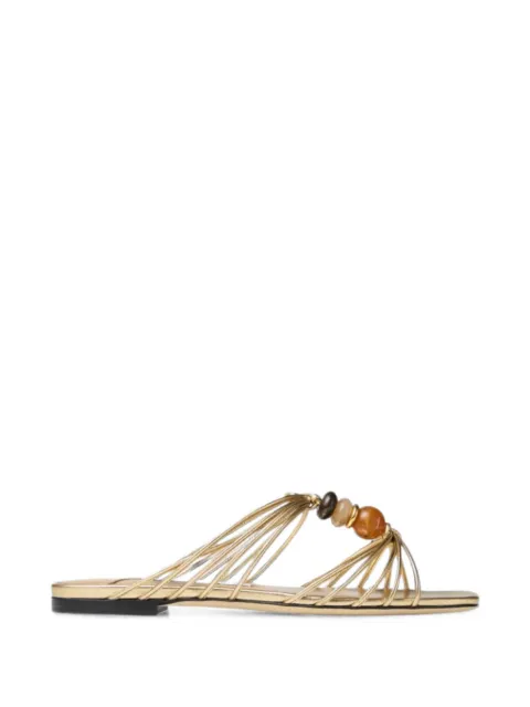 Jimmy Choo Lova bead-embellished multi-strap sandals Gold J00018409