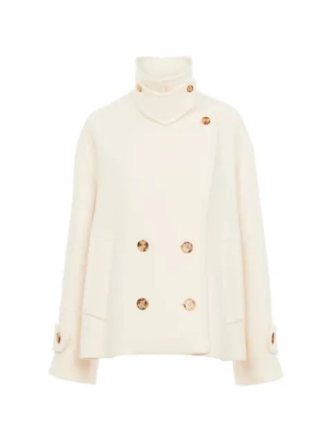 Chloé double-breasted high-neck coat Neutrals 25AMA96952112