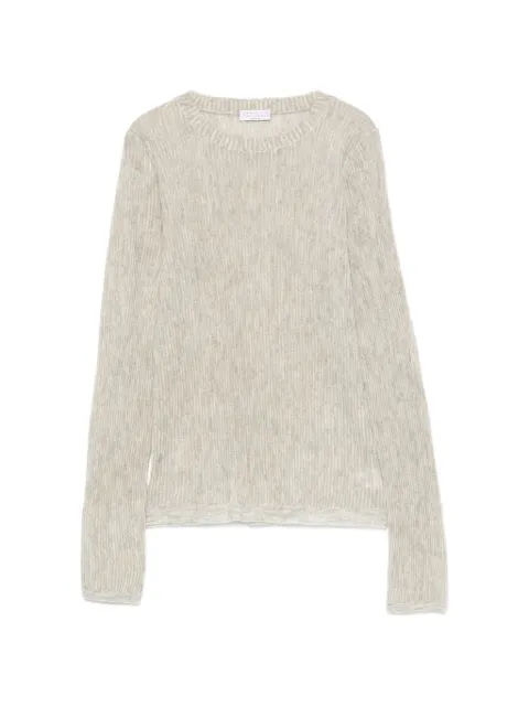 Brunello Cucinelli ribbed-knit long-sleeve knit Grey MFR493710CHM47