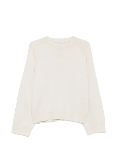 Brunello Cucinelli raglan-sleeve ribbed-trim sweater Neutrals M12744410C2832