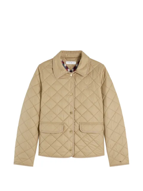 Tommy Hilfiger quilted logo-embroidered jacket Neutrals WW0WW50936AEH
