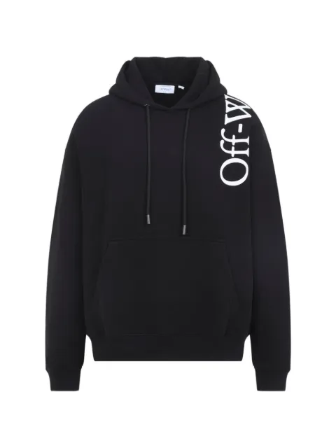 Off-White logo-print cotton hoodie Black 44MBB085F26F00O001