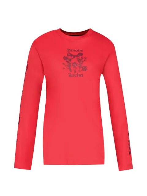 Simone Rocha Coming Up Roses long-sleeve T-shirt Red 5194P72W