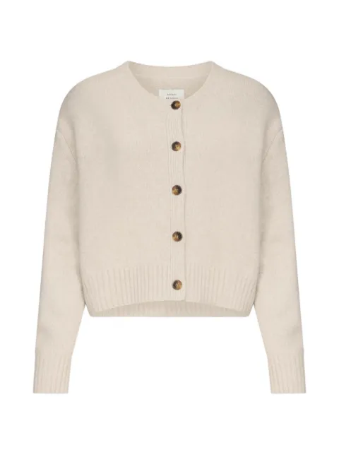 LouLou de Saison Remus ribbed-knit cropped cardigan Neutrals REMUS