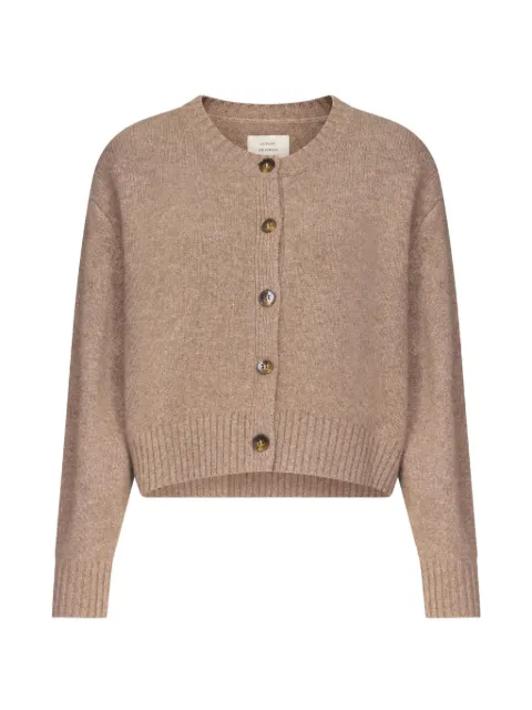 LouLou de Saison Remus ribbed-knit cropped cardigan Neutrals REMUS