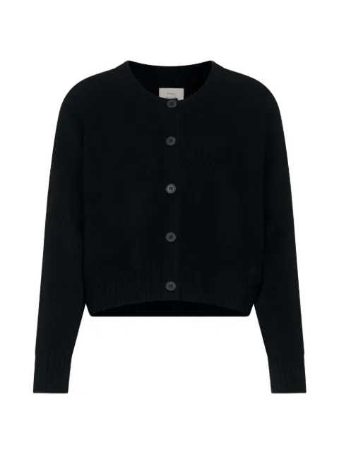 LouLou de Saison ribbed-knit crew-neck cardigan Black REMUS