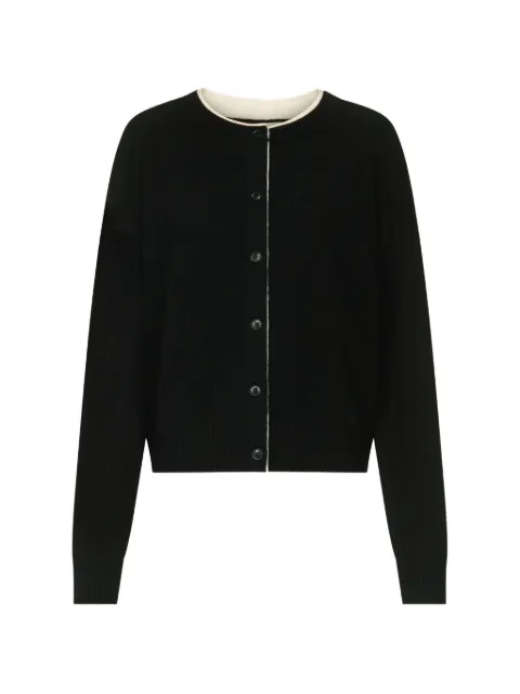 LouLou de Saison Nicola bicolor cashmere cardigan Black NICOLA