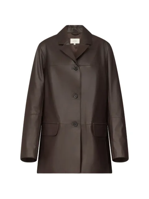 LouLou de Saison Nari notch-lapel leather jacket Brown NARI