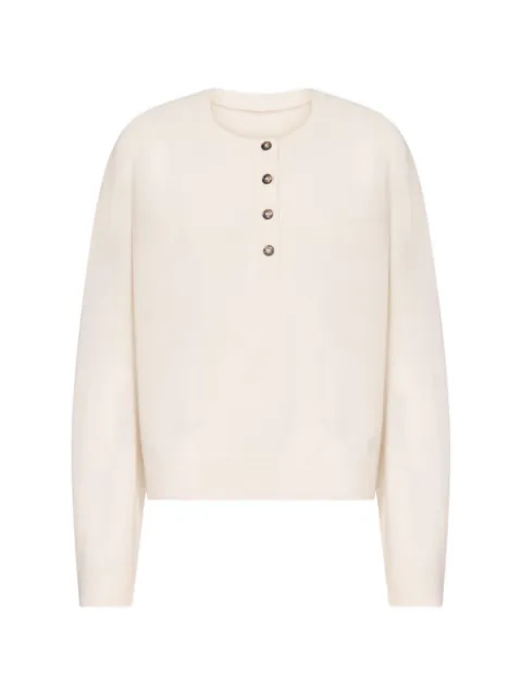 LouLou de Saison Malo oversized cashmere henley sweater Neutrals MALO