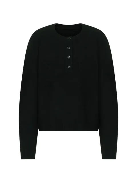 LouLou de Saison Malo oversized cashmere henley sweater Black MALO
