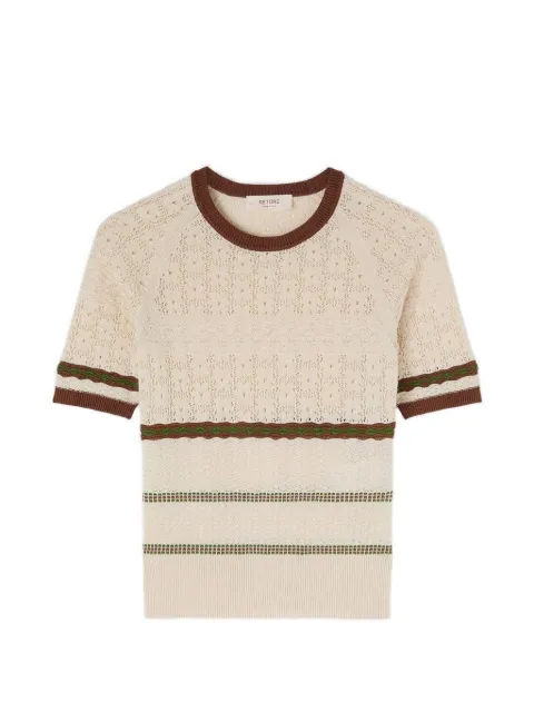 RETORI mix-stitch knit T-shirt Neutrals 03WKNTO162CS07