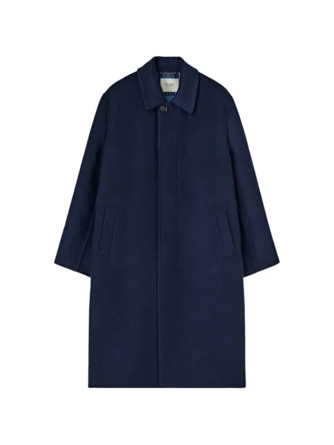 RETORI reversible check-jacquard coat Blue 02MFACO006LD02