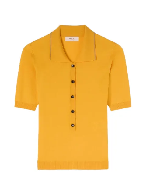 RETORI stripe-detail polo shirt Yellow 03WKNTO159CR02
