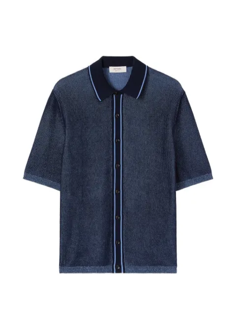 RETORI vanisé-knit polo shirt Blue 03MKNTO141CS08