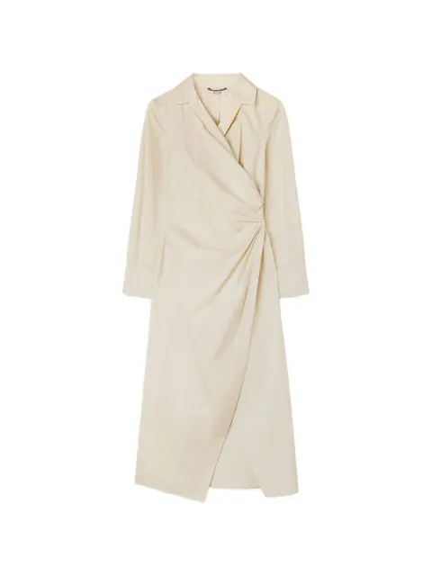 RETORI draped cotton-poplin midi dress Neutrals 03WFADR014CU09
