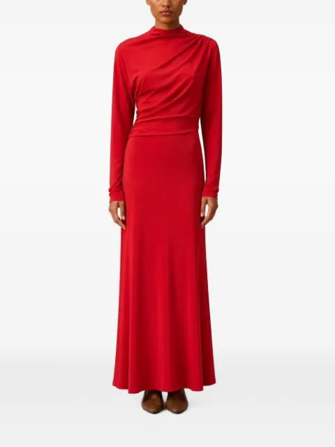 RETORI draped mock-neck maxi dress Red 03WFADR017VU00