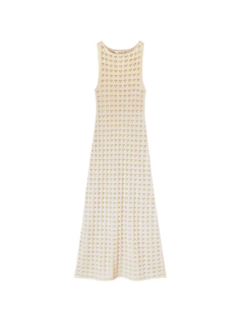 RETORI openwork-stitch shift dress Neutrals 03WKNDR122CS04
