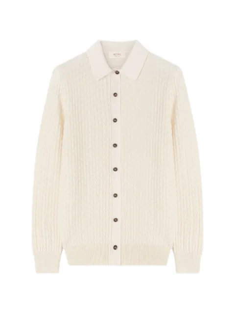 RETORI damier-pattern cardigan Neutrals 01WKNTO117SJ01