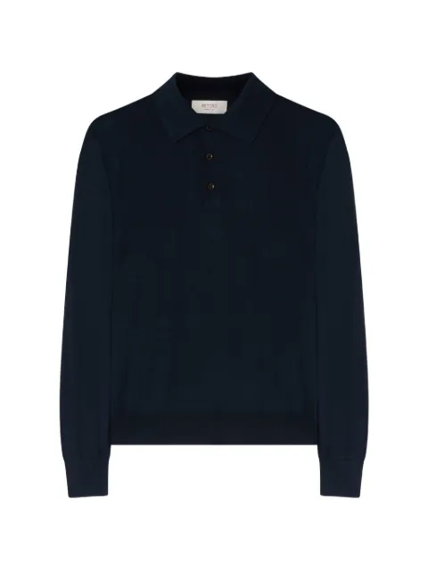 RETORI knitted long-sleeve polo shirt Blue 00MKNTO179WR03