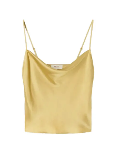 RETORI draped silk top Yellow 02WFATO009SU03