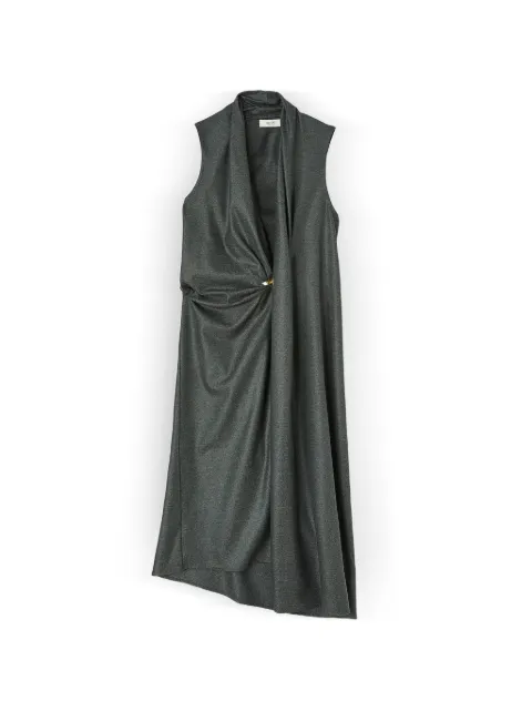 RETORI wrap-style sleeveless maxi dress Green 02WFADR002LU08
