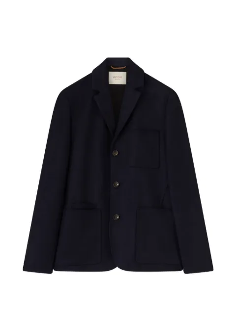 RETORI embroidered-elbow single-breasted wool blazer Blue 01MFAJA003WD00