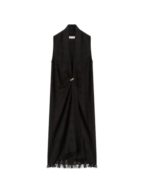 RETORI sleeveless weaved-effect cashmere maxi dress Black 01WFADR002WF00