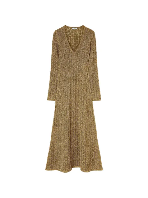 RETORI floral-jacquard knitted maxi dress Brown 03WKNDR126VS02