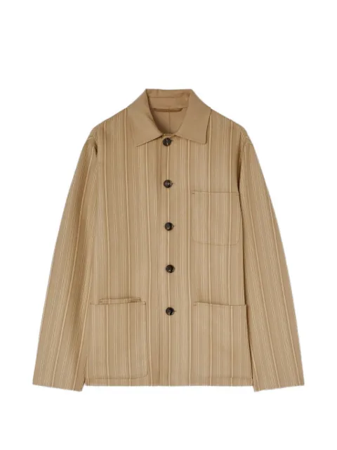 RETORI striped-pattern reversible shirt jacket Neutrals 03MFAJA015LD03