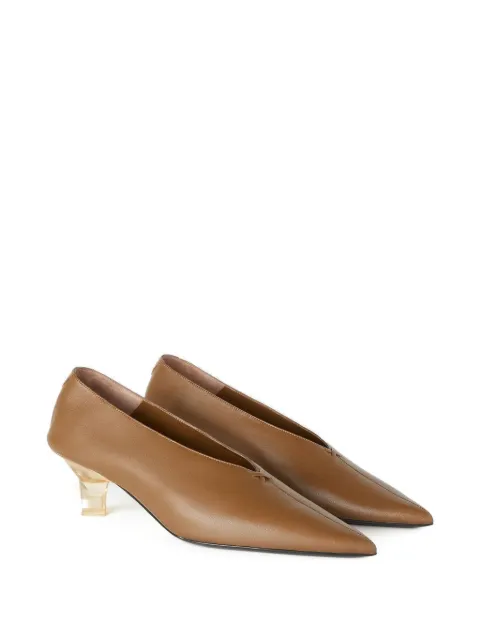 RETORI spiral-heel pointed-toe pumps Brown 02WLESH005LE02