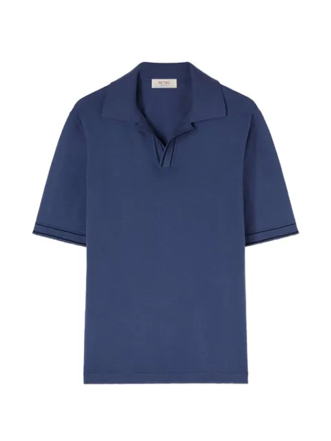 RETORI stripe-detail polo shirt Blue 03MKNTO153CR02
