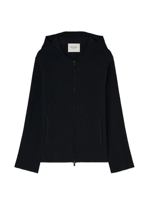 RETORI knitted zip-up hoodie Blue 03MKNJA108CS09