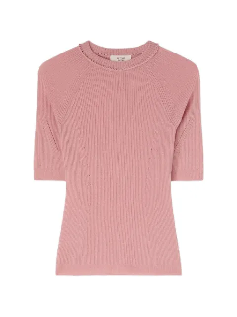 RETORI ribbed-knit cashmere T-shirt Pink 03WKNTO157WS05
