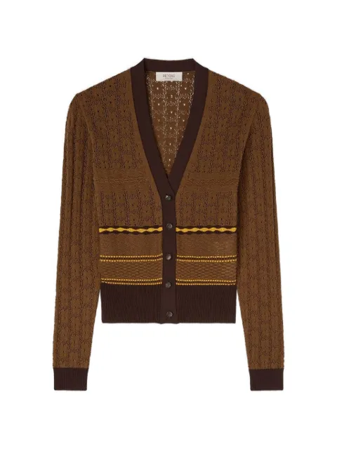 RETORI mix-stitch knit cardigan Brown 03WKNTO161CS07