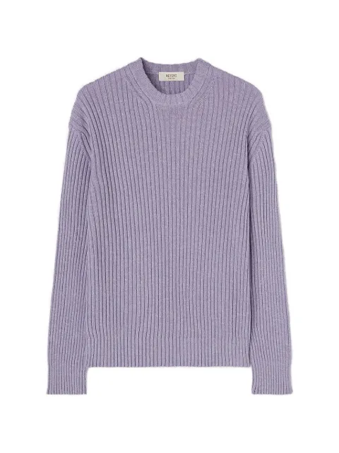 RETORI ribbed-knit crew-neck sweatshirt Purple 02WKNTO140WS03