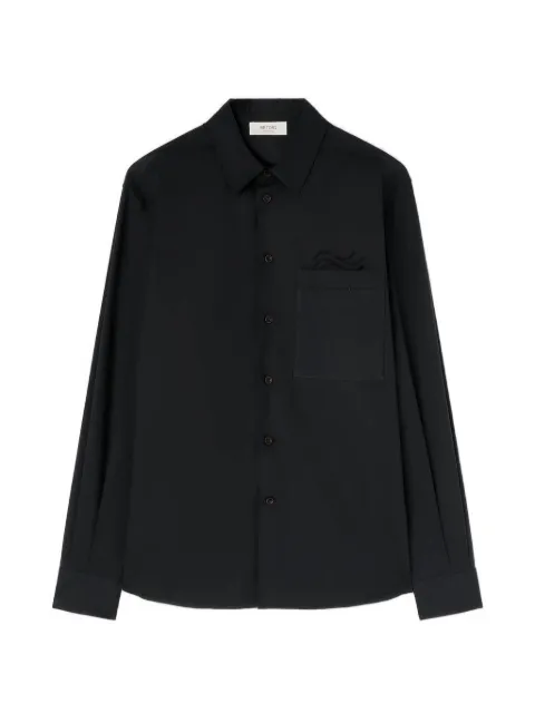 RETORI embroidered chest-pocket shirt Blue 03MFATO013CU09