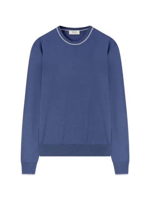 RETORI contrast-trim crewneck sweater Blue 01MKNTO007SR01