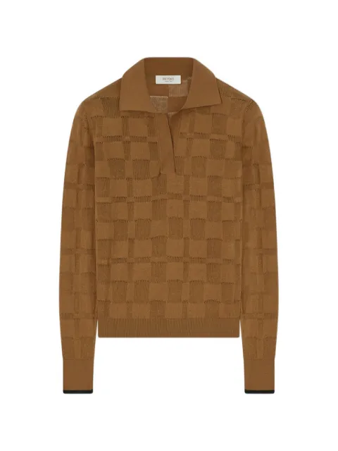RETORI polo-collar sweater Brown 01WKNTO004CJ01
