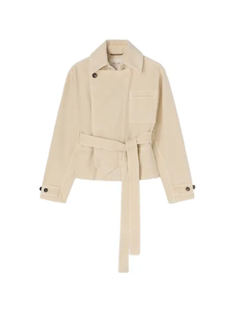 RETORI Mini Trench belt-detail denim jacket Neutrals 03WFAOU012DU02